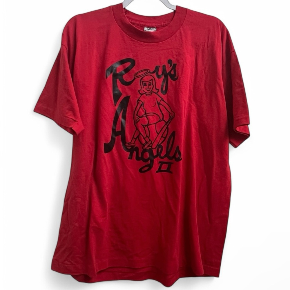 Vintage Roy's Angels II Red Graphic Single Stitch T-Shirt Men's Size XLarge